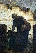 Honore  Daumier Laundress on the Quai d'Anjou Spain oil painting artist